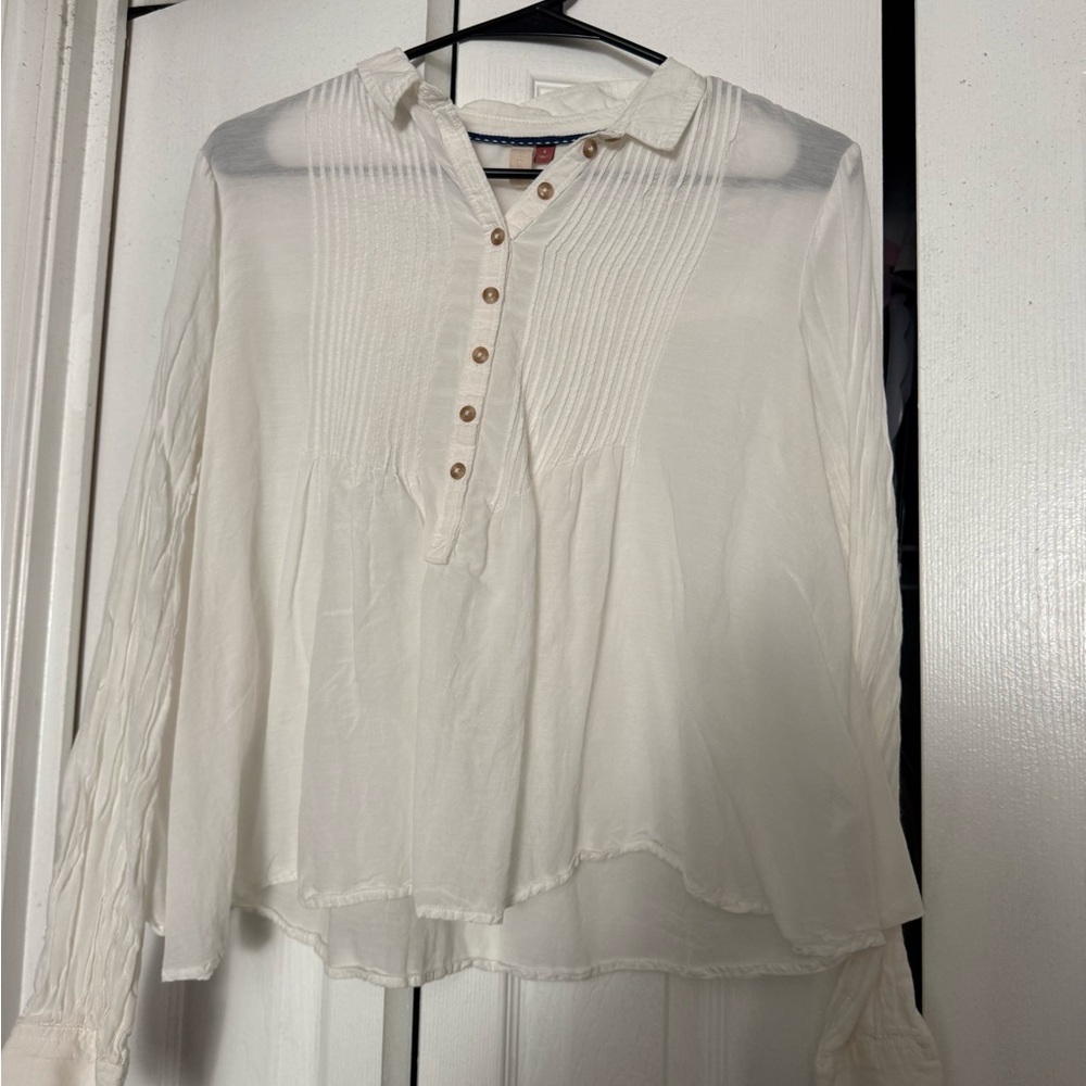 Pilcro Ivory Button-Down Blouse